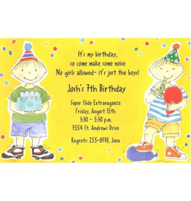 Boy Birthday invitation, Double The Fun, Picture Perfect